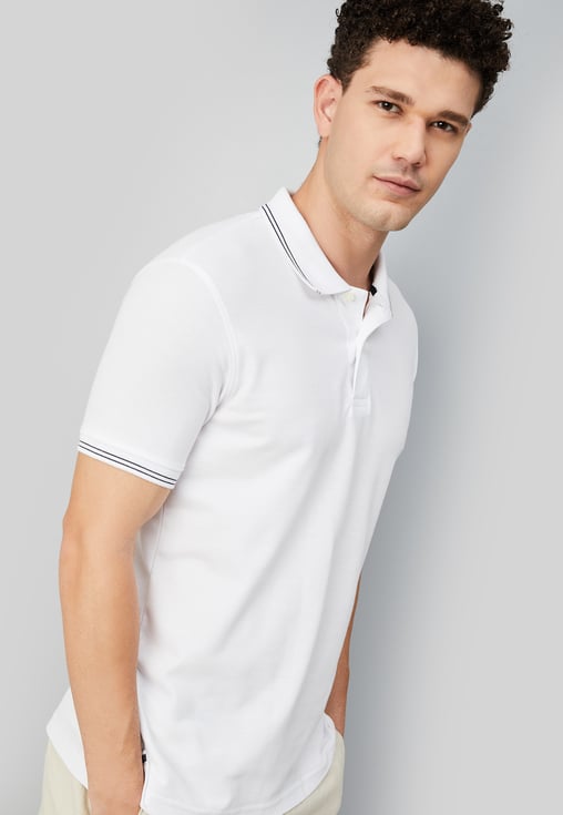 Men Solid Polo T-shirt
